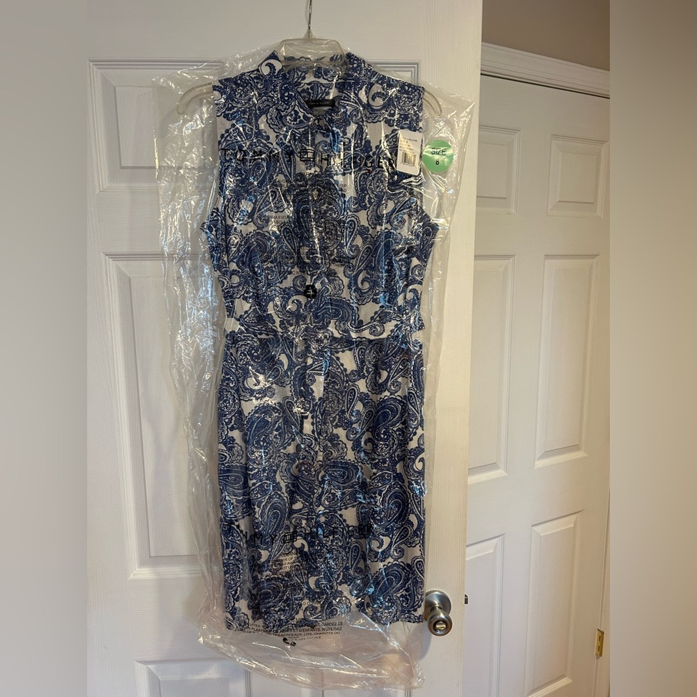 Tommy Hilfiger Blue and White Sheath Dress New in Bag - Picture 2 of 8